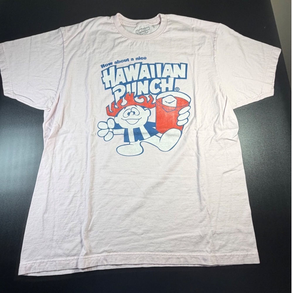Hawaiian Punch Mens XL Pink Graphic T-Shirt Retro Punchy Mascot Cotton Tee K16